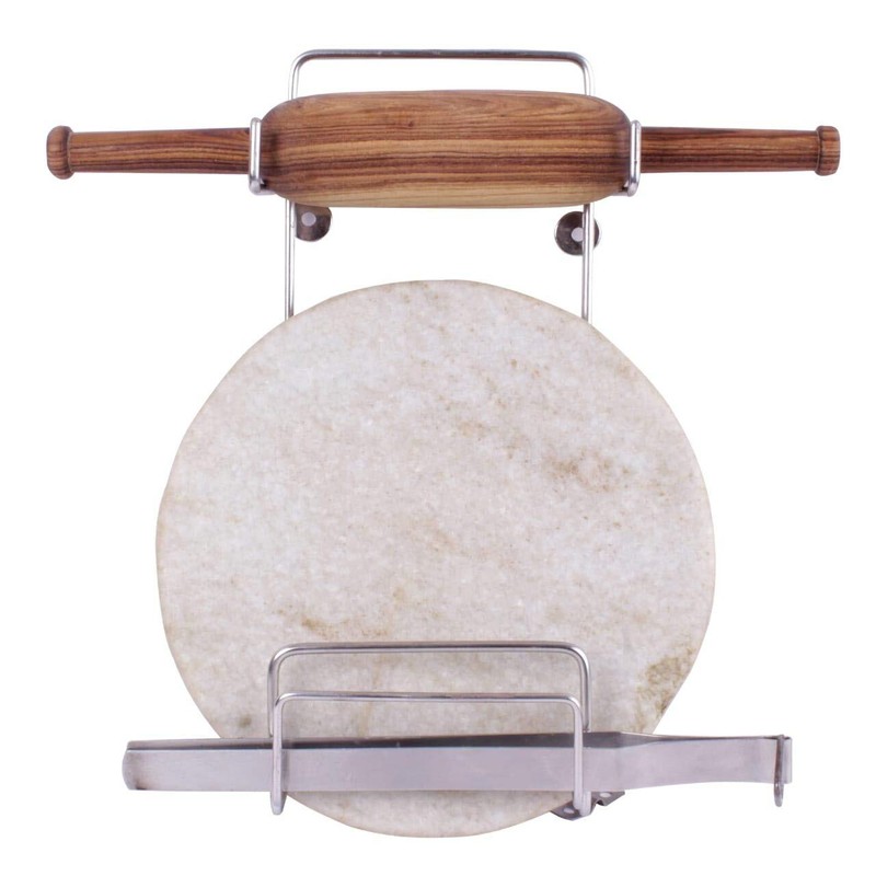 Chakla Belan Stand For Kitchen, (Silver)
