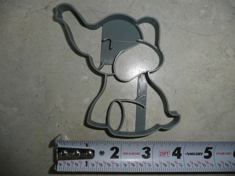 ELEPHANT SITTING WITH WAVING TRUNK SIDE VIEW DETAILED COOKIE CUTTER USA PR5090 gallery