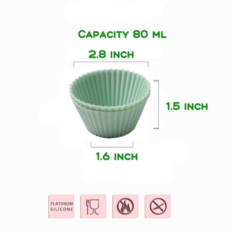 16 Pack Silicone Cupcake Liners, Reusable Muffin Cups for Baking Cake Molds, ... gallery