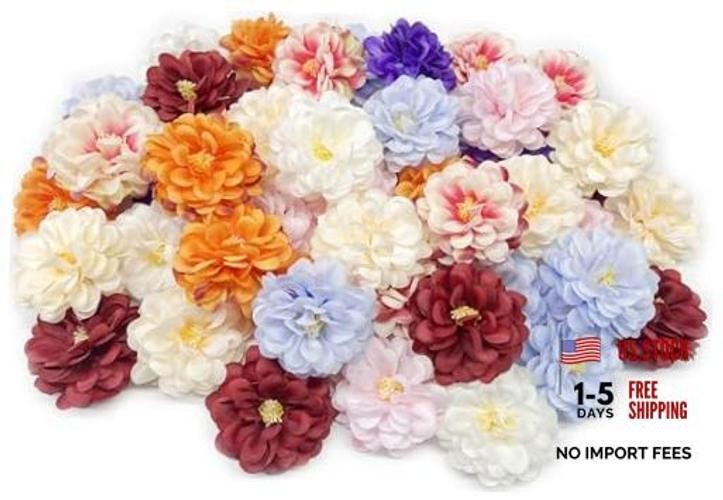 Artificial Flowers Fake Flowers Heads Bulk Silk Roses for Crafts – Multi Color