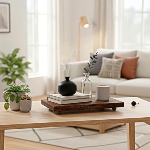 Wood Riser for Kitchen Counter, 12 x 7 x 1.6 Inch Wood Pedestal Stand for gallery