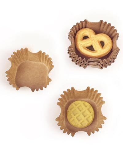 500pcs Natural Square Cupcake Liners Muffin Linner No Smell Food Grade Brown Bak gallery
