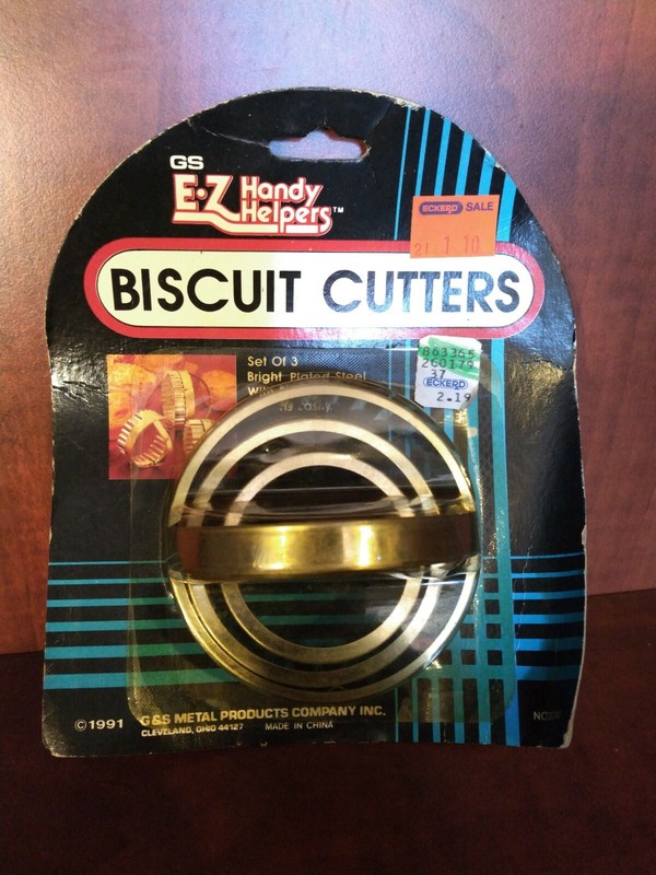 Vintage 1991 G&S Biscuit Cutters Set of 3 NIP New Old Stock Retro Kitchen