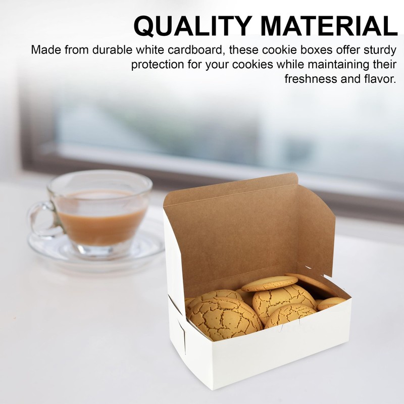 Cookie Boxes 10" x 6" x 3.5" - White Bakery Boxes No-Window (Pack of 15) - Ma... gallery