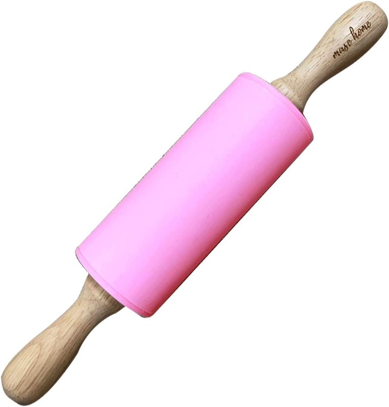 Fun 9" Pink Silicone Rolling Pin for Children - Ideal for Cookies and Playdough gallery