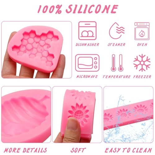 4 Pcs Bumble Bee Silicone Mold Honeycomb Sunflower Fondant Molds Beehive gallery