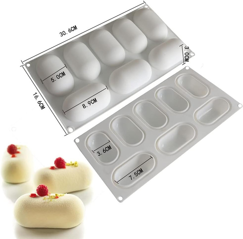 8 Slots 3D Oval Shape Silicone Soap Mould Handmade Jelly Maker Cake Mold Tool gallery