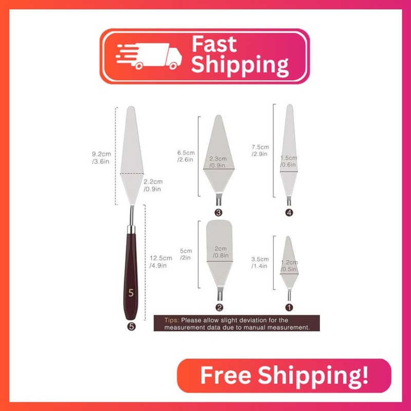 5pcs Stainless Steel Cake Cream Spatula Frosting Baking Pastry Tool Shovel Cake gallery