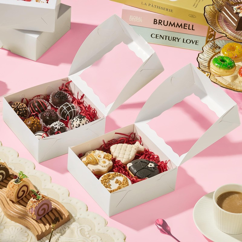 Plastic Clear Chocolate Boxes 20 PCS 6x6x2.5 Inch Bakery Cake Treat Gift gallery