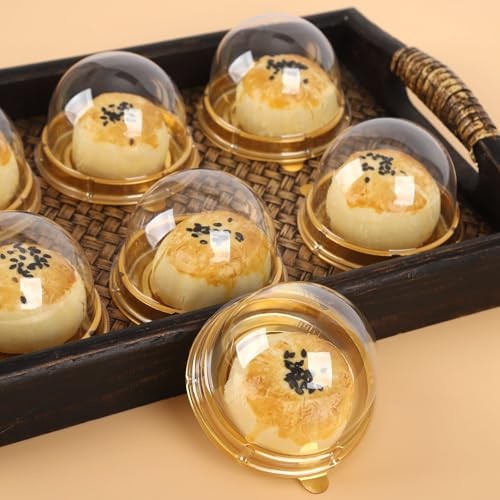 Hewnda 100 Pack 2 Inch of Clear plastic mini cake box muffins box cookies gallery