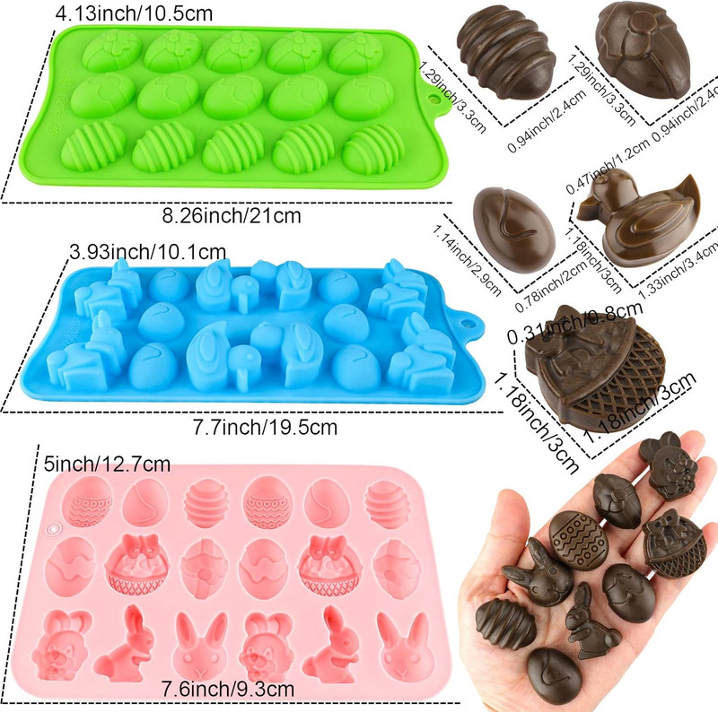 Easter Egg Silicone Mold for Chocolate 5 Packs Egg Shaped Mold Baking Pan for Ea gallery