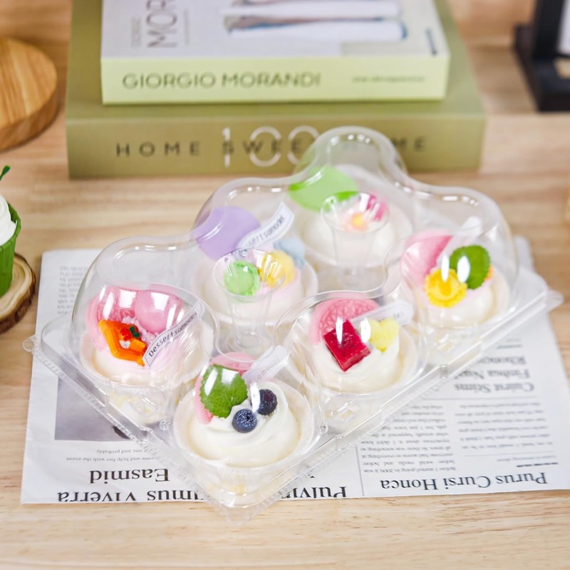 60 Pack Clear Plastic Cupcake Containers with Tall Dome Lids, Standard Size gallery