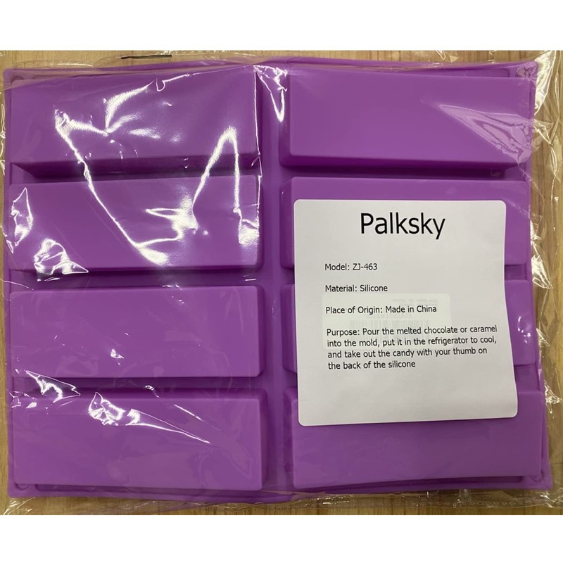 Large Rectangle Silicone Mold 2 PCS 8-Cavity Granola Bar Nutrition Purple gallery