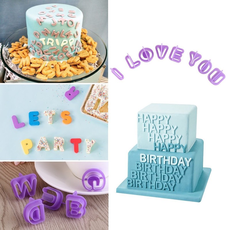 40 Pcs Alphabet Number Fondant Cake Decorating Set - Icing Cutter Mold Mould Kit gallery