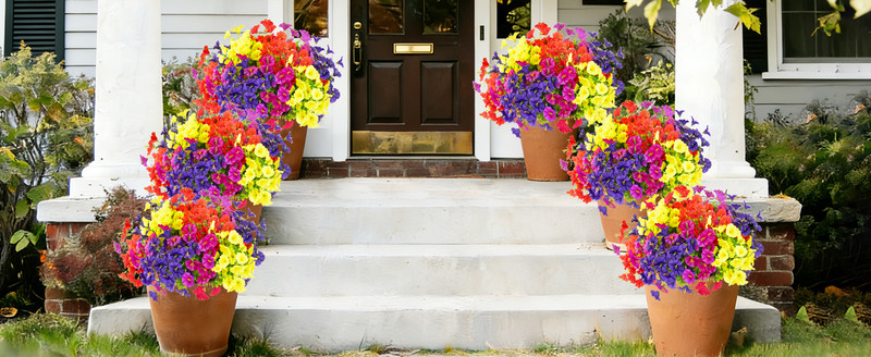 12 Bundles Artificial Flowers for Outdoors Decorat, Faux Silk gallery