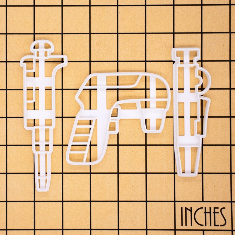 Set of 3 Pipette Cookie Cutters - Micropipette Pump Microbiology Biology science gallery
