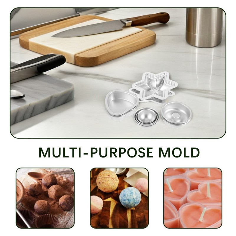 12pcs Aluminum Hemisphere Cake Mold Baking Pan for Craft Soap Making gallery