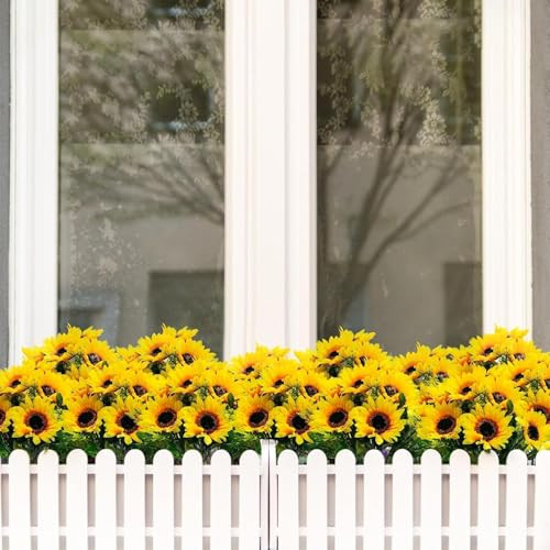 28Pcs Sunflowers Artificial Flowers Bulk Spring Summer Decor, 4 Pack Fake gallery