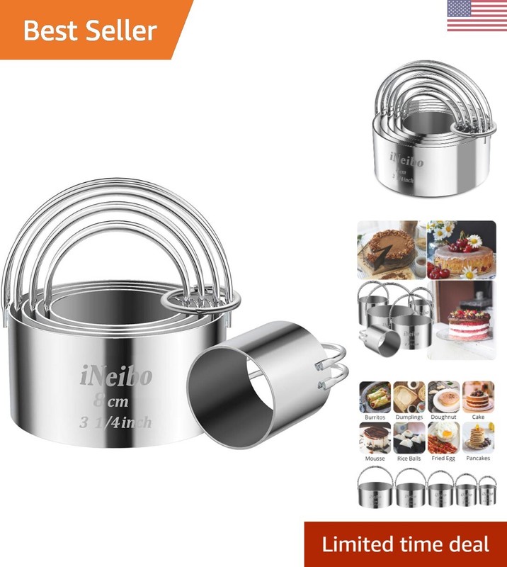 Ergonomic Round Biscuit Cutter Set with Arched Handle – Heavy-Duty Dough Cutting