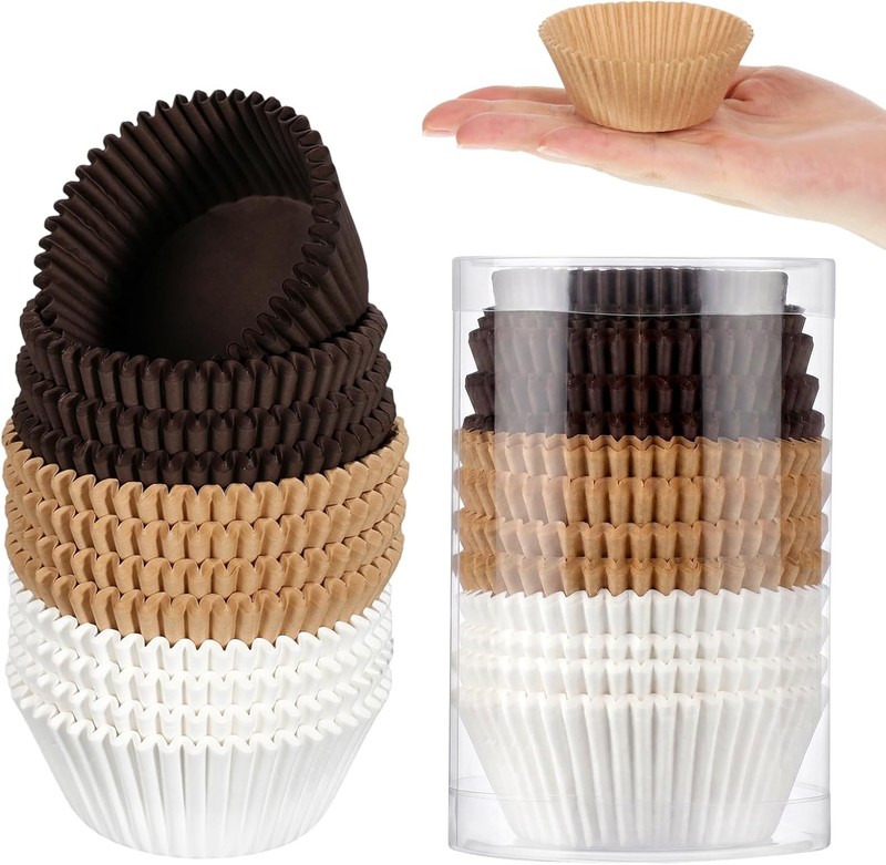 400 PCS Brown Parchment Cupcake Liners for Baking Assorted Brown Colored