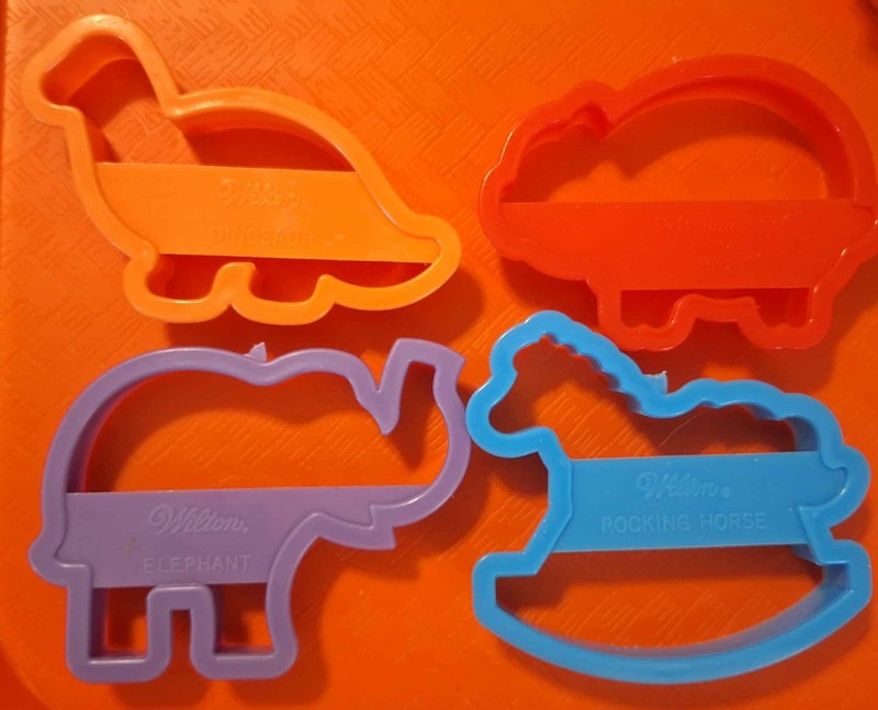 Wilton Cookie Cutters ▲ Animals ▲ Dinosaur, Pig, Elephant, Rocking Horse