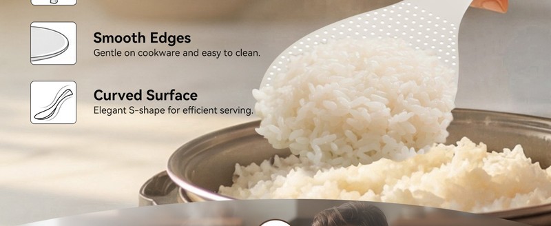 Silicone Standing Rice Spatula with Non-Sti Paddle, Heat gallery