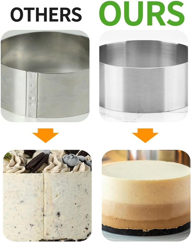 Seamless Cake Ring Mold 4 Pack Stainless Steel Mousse Mould round Food Mold Past gallery