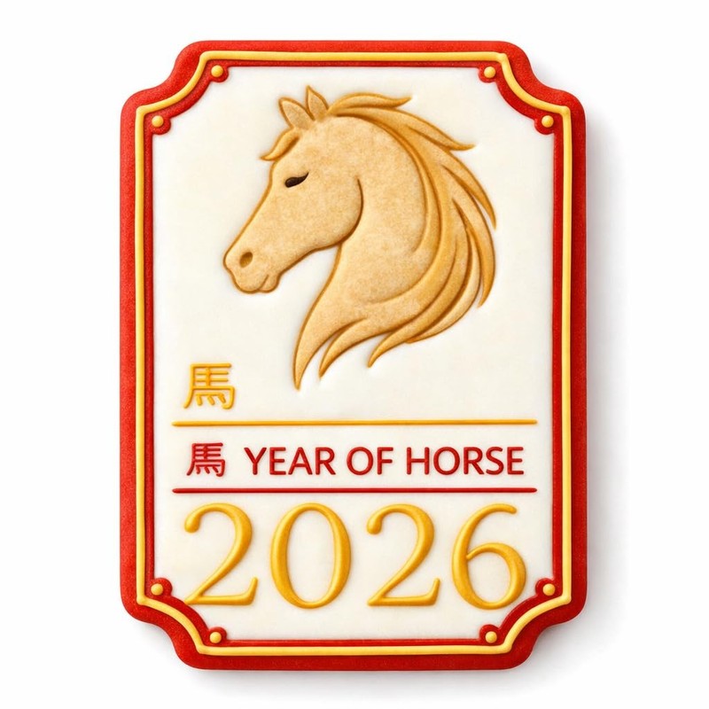 Chinese New Year Year of the Horse Plaque Cookie Cutter & Stamp - 4x3" Kitchen E gallery