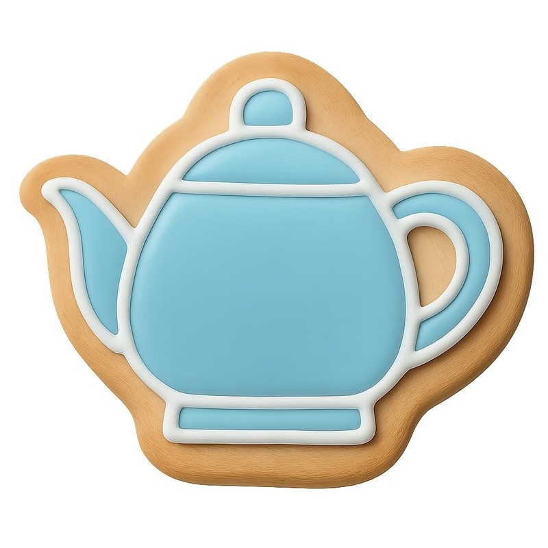 Modern Teapot Cookie Cutter & Stamp, Fondant & Clay - 4x3 gallery