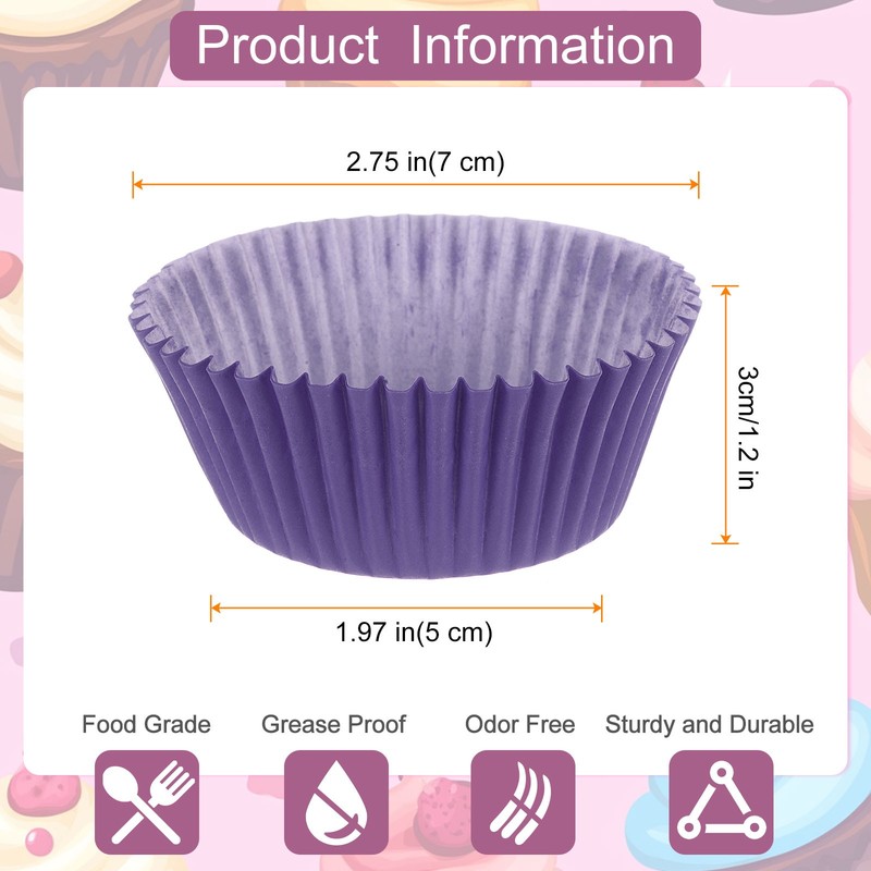 100 Count Cupcake Liners Purple Cupcake Muffins Liners Paper Baking Cups gallery