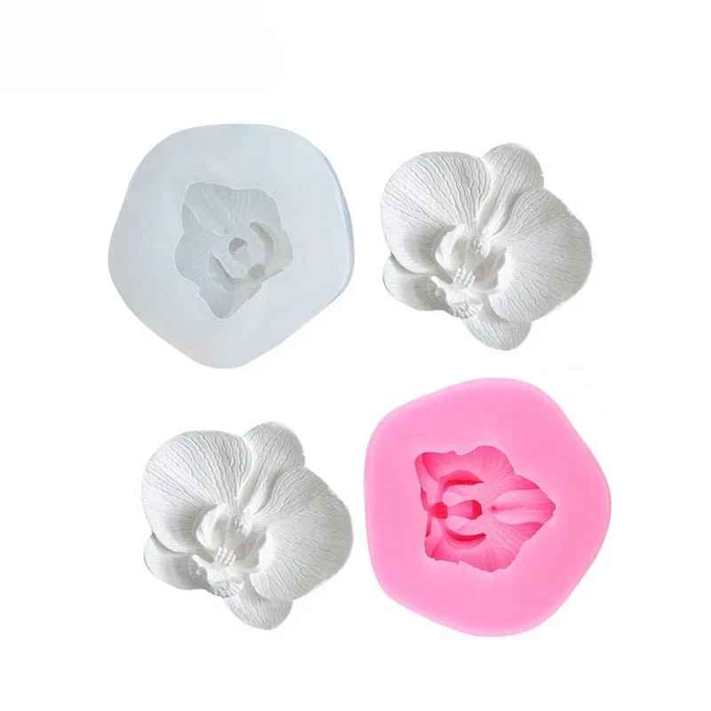 3D Orchid Cake Silicone Mold DIY Flower Fondant Jelly Mold Phalaenopsis Candle S
