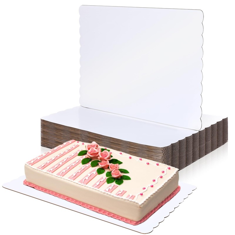 20 Pcs 26 x 18 Inch Rectangle Cake Boards Disposable Single Wall Cake Pad Sca…