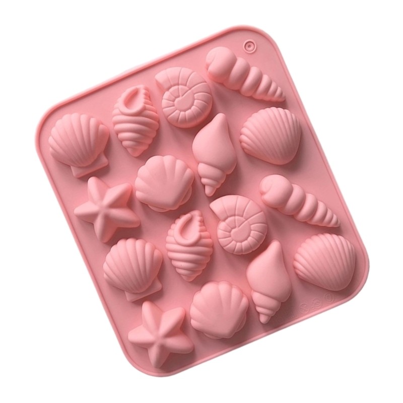Silicone Baking Molds With 16 Ocean Theme Cavities For Candy Chocolate