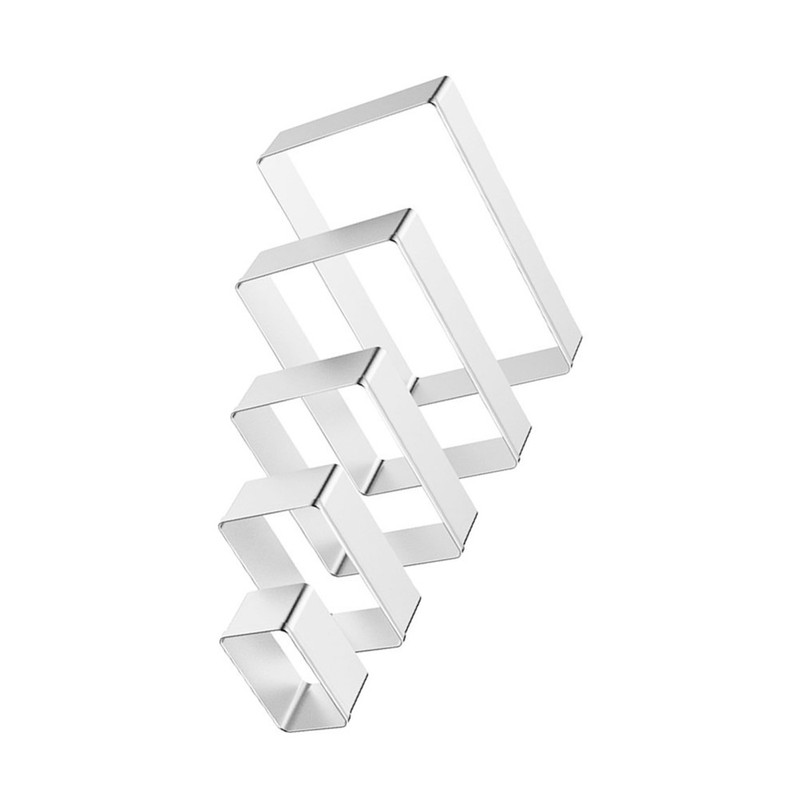 5Pcs Stainless Steel Rectangle Baking Mold Set for Cookies Cakes and Pastry gallery