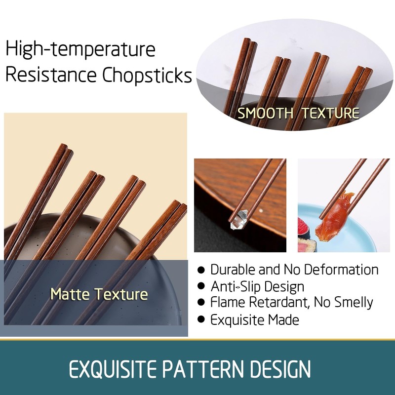 100 Pairs Bulk Wooden Chopsticks 9.5 Inches Brown, Reusable Disposable Dishwa... gallery