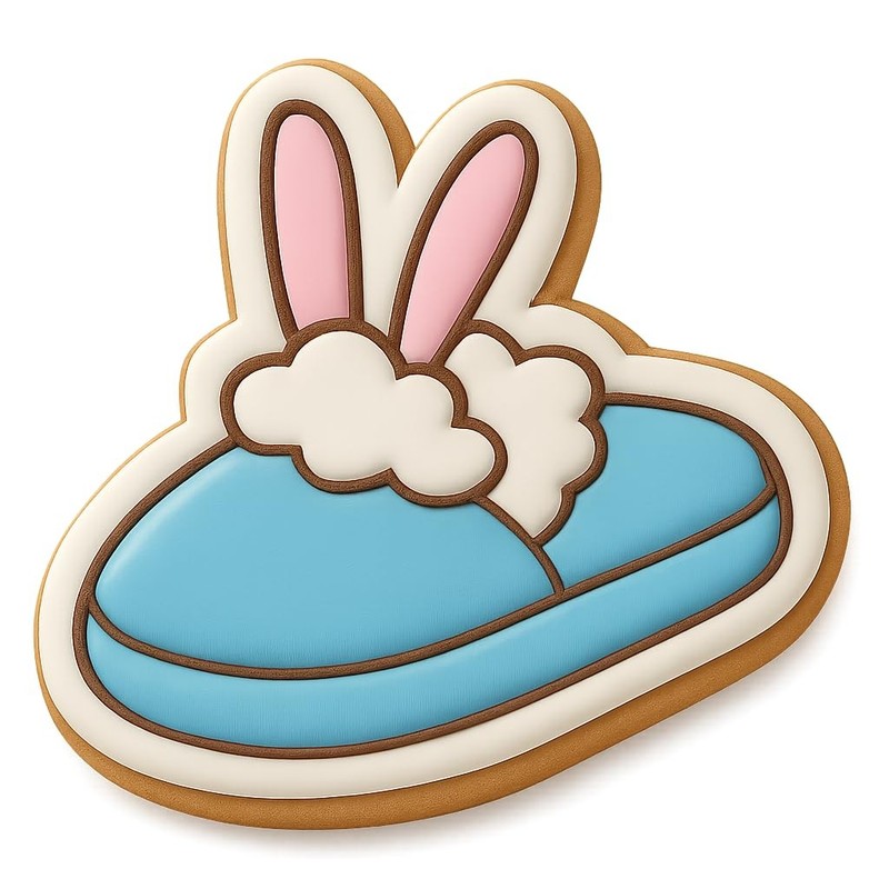 Cozy Bunny Slipper Cookie Cutter & Stamp - 4x3 gallery