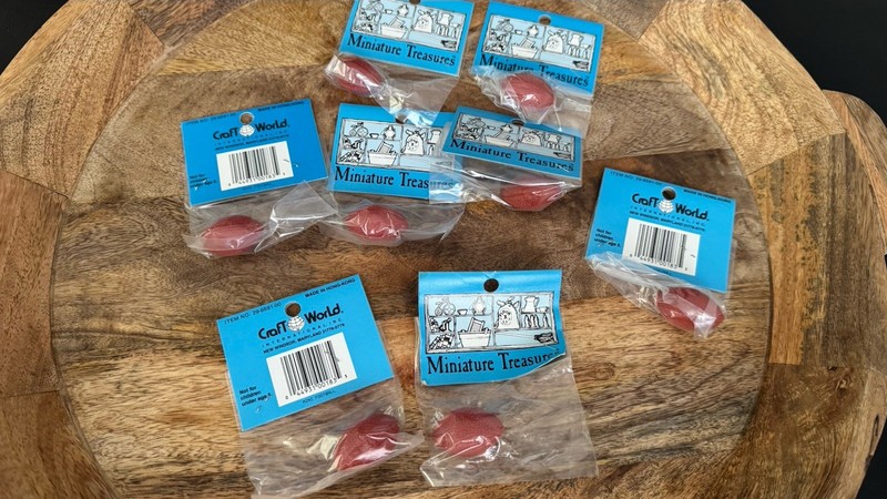 Vintage miniature treasurers plastic football Cake Decor lot Of 8 NWT