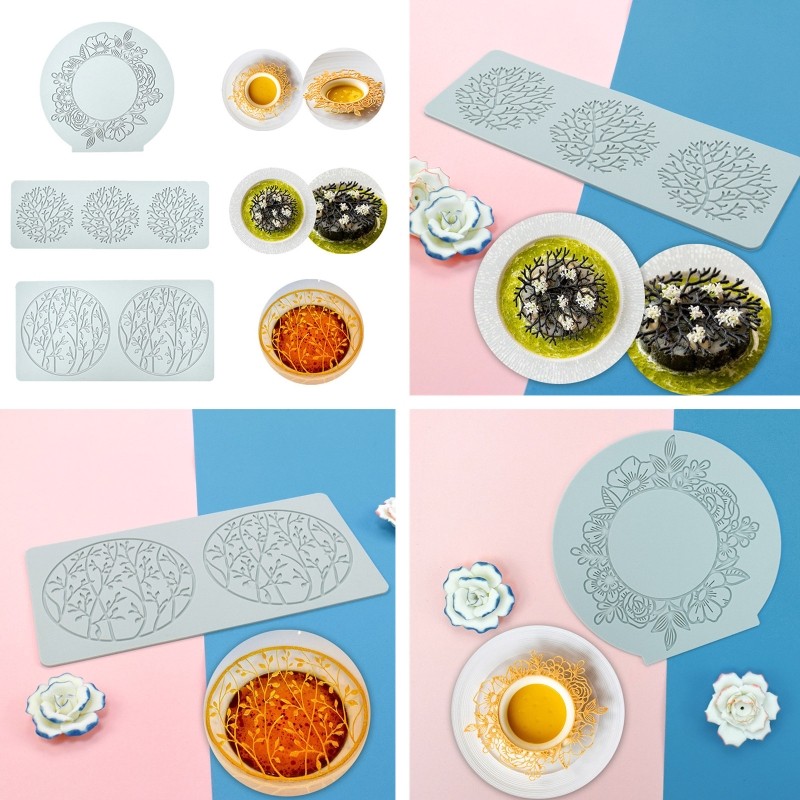 DIY 3 Style Flower Lace Coral Pattern Silicone Mould for Sugar Lace Craft Tools gallery