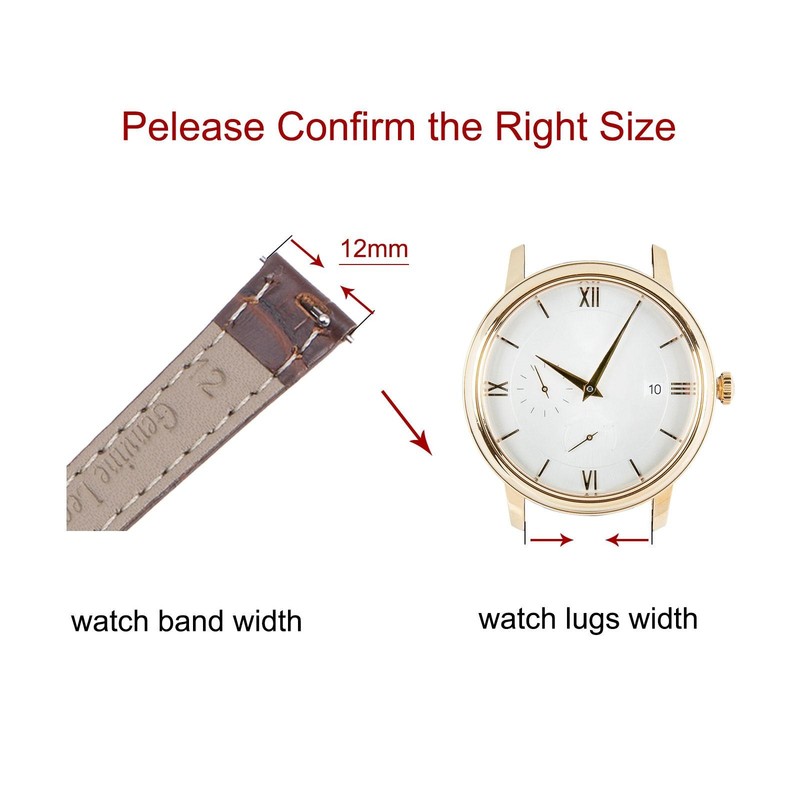 Watch Buckle Distribution Strap 12mm Leather Brown Strap gallery