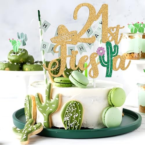 Tivurcia Fiesta Cake Topper, Cheers to 21 Years/Taco Bout 21 Cake 21st gallery