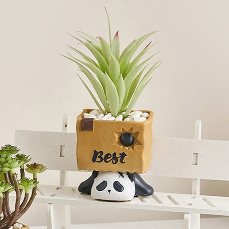 DIY Vase Mould Concrete Moulds Flowerpots Silicone Molds Lying Panda Shaped gallery
