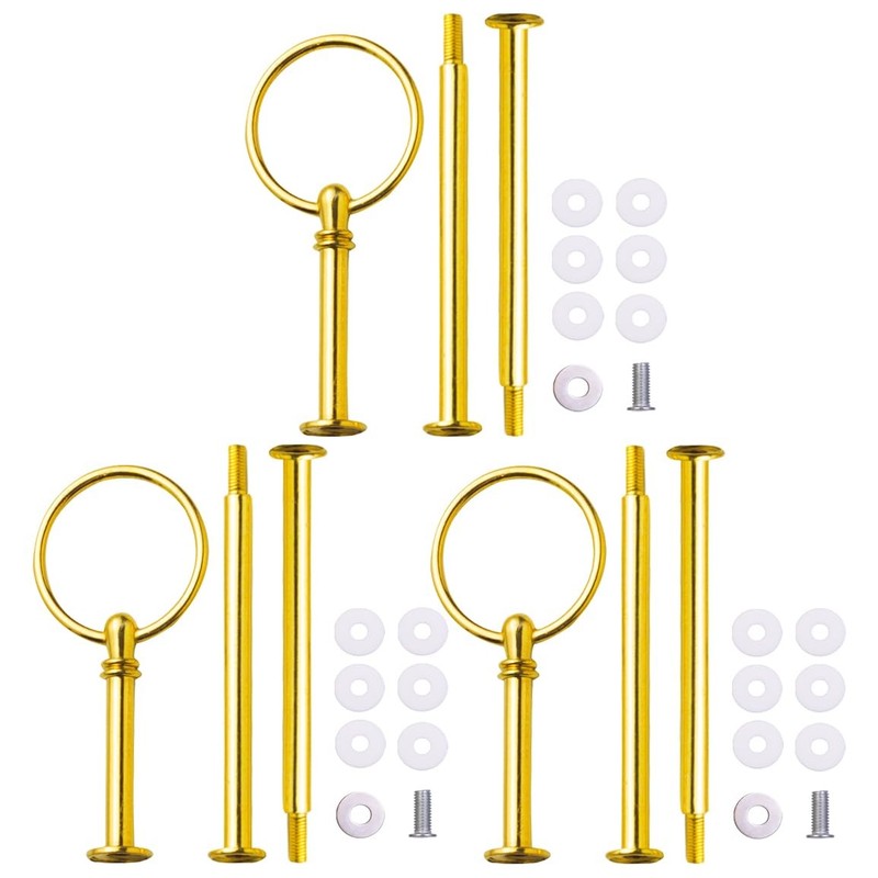 15 Inches 3-Tier Cupcake Retro Golden Stand Hardware Fittings, Metal Mold Rou…