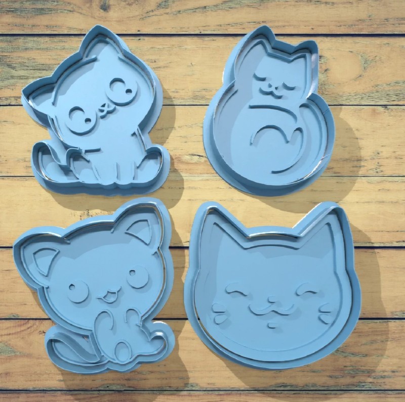 Cat Cookie Cutters 3D Printed