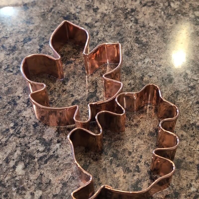Copper Metal Leaf Cookie Cutter Set of 2, Copper Cookie Cutters