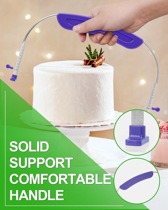 Adjustable 2- wire Cake Slicer Leveler Small Cake Cutter Slicer for Leveling ... gallery