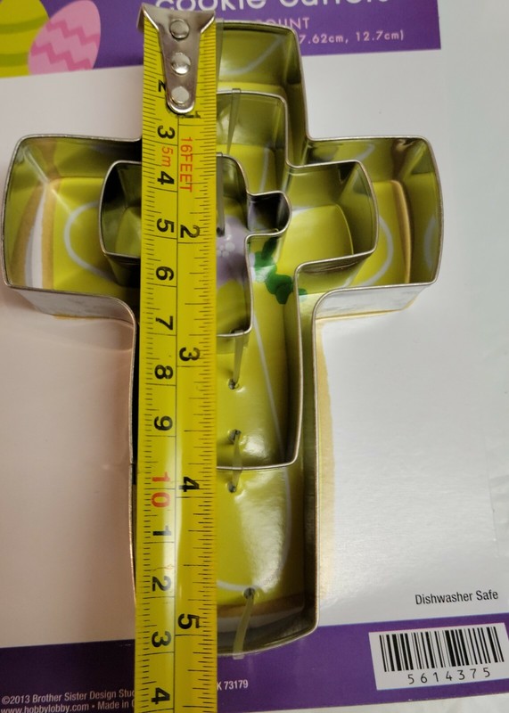 2 Packs Easter Cross Cookie Cutter 3pc Set Communion Baptism Metal 1.5 - 5 inch gallery