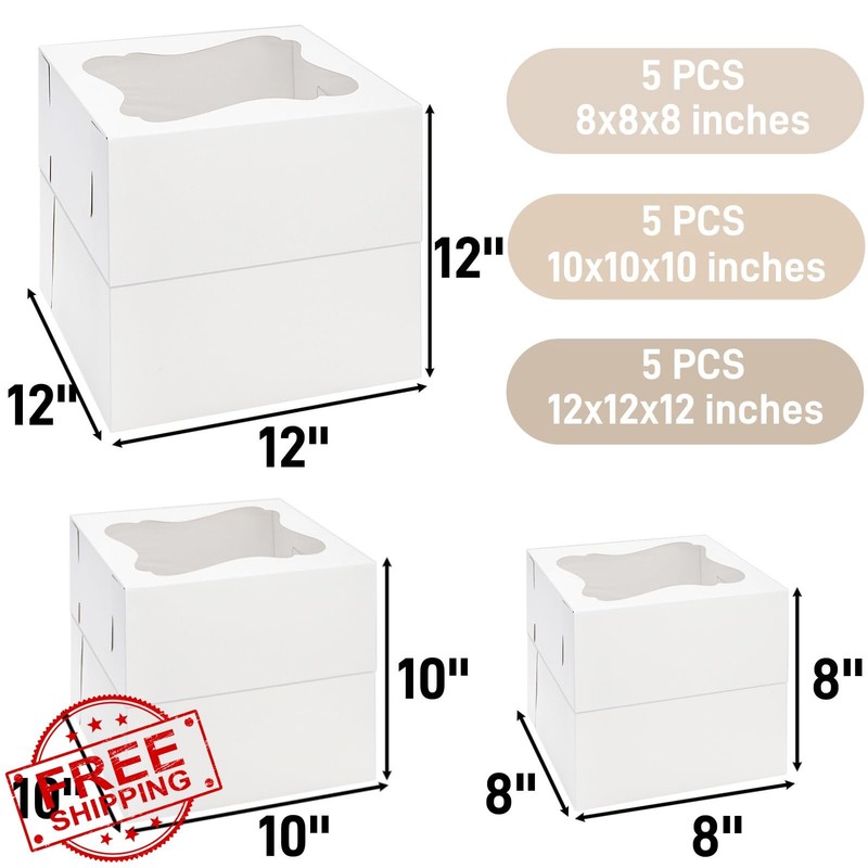 Pumtus tall cake boxes 15 pcs gallery