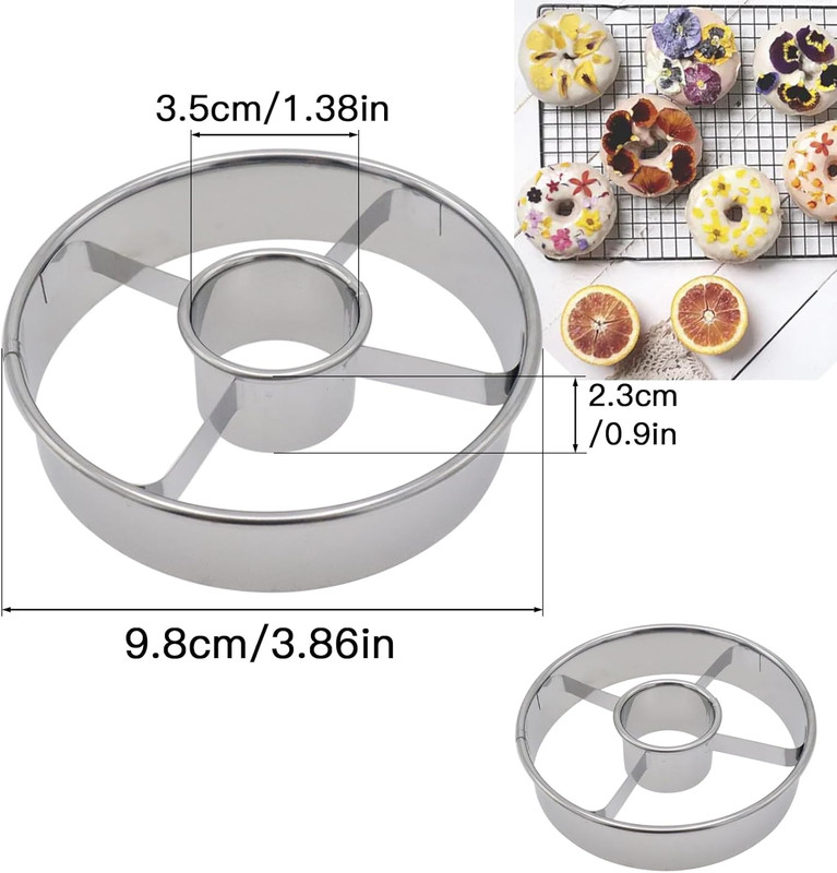 2 Pack Stainless Steel Donut Cutter, 3.86 Inch Doughnut Cutters Mold, Profession gallery