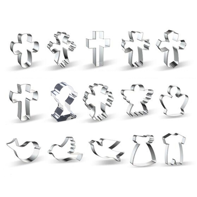 15 Pieces for Cross Cookie Cutter Set Fancy for Cross Shapes Stainless Steel Coo