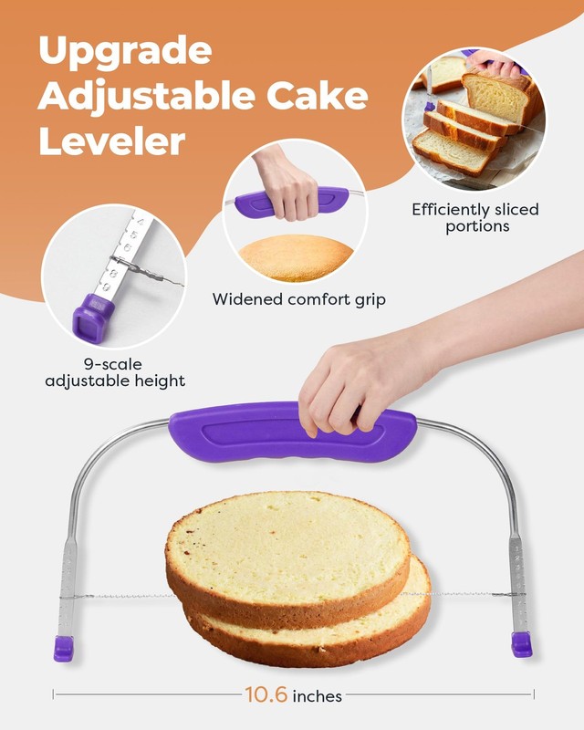 253 Pcs Cake Decorating Kit, 12" Aluminum Alloy Cake Turntable, 48 Numbered I... gallery